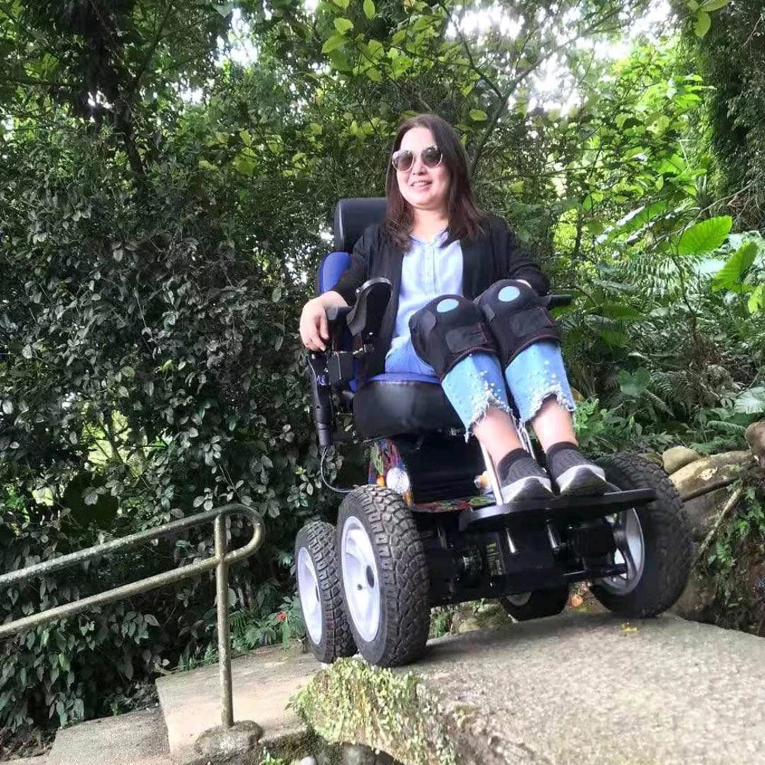 Foldawheel 4X4 All Terrain Indoor Outdoor 4 Wheel Drive Stair Climbing Gyroscope Power Electric Wheelchair